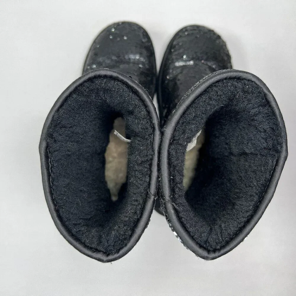 UGG Women's Size 6 Classic Short Black Sequin‎ Winter Boots